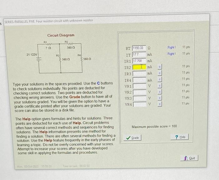 Solved Circuit Diagram Type your solutions in the spaces | Chegg.com