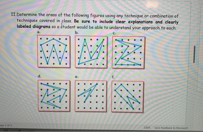 Solved II.Determine the areas of the following figures using | Chegg.com