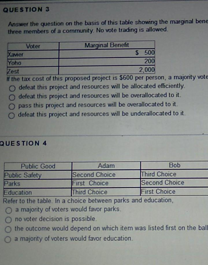 Solved QUESTION 3 Answer the question on the basis of this