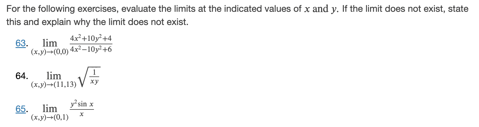 Solved For the following exercises, evaluate the limits at | Chegg.com