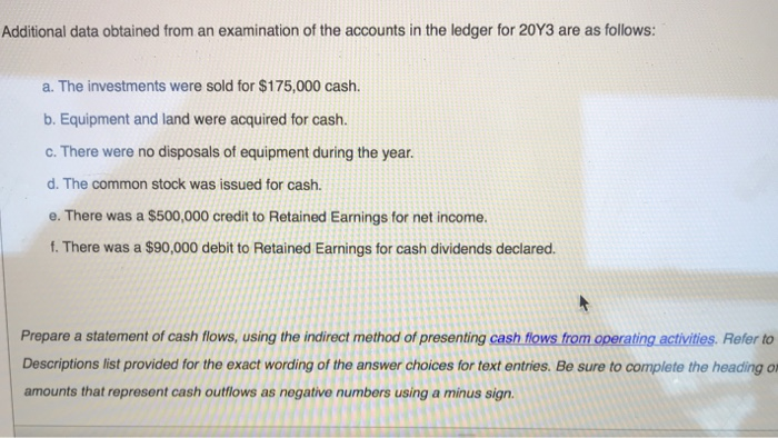 Solved Instructions Statement Of Cash Flows Prepare A 0195