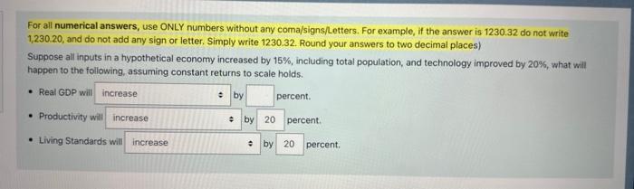 Solved For all numerical answers, use ONLY numbers without | Chegg.com