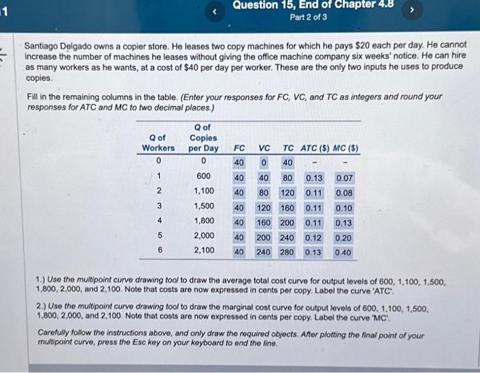 Solved Santiago Delgado owns a copier store. He leases two