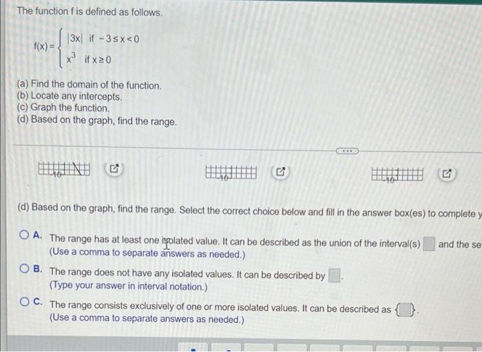 Solved The function f is defined as follows. |3x| if -3 | Chegg.com