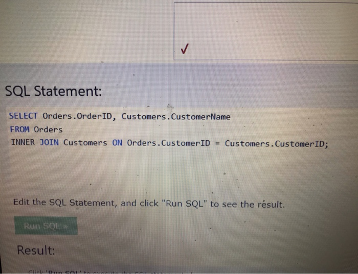 Solved Hey, can you modify the SQL statement so that it | Chegg.com