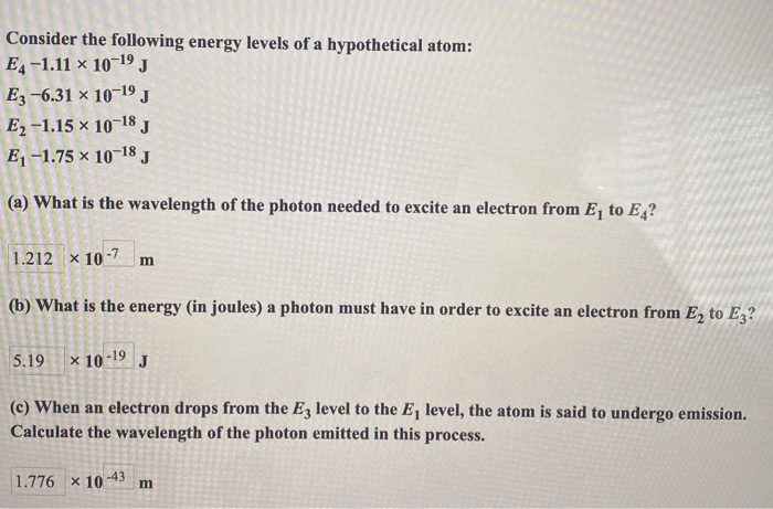 Solved Consider the following energy levels of a | Chegg.com