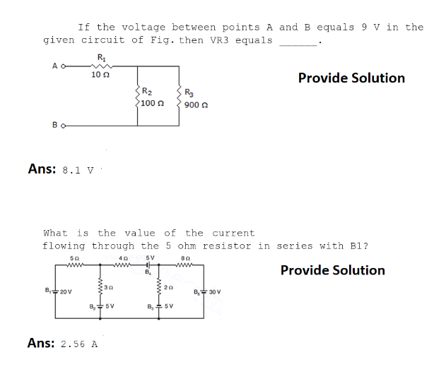 Solved If The Voltage Between Points A And B Equals 9 V In | Chegg.com