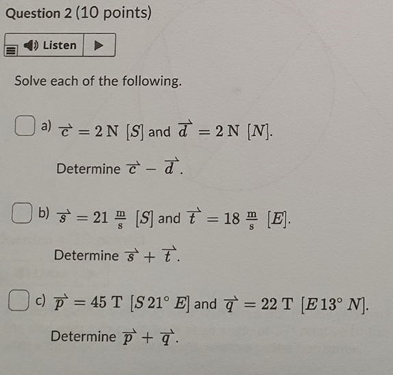 Solved Question 2 (10 points) Listen Solve each of the | Chegg.com