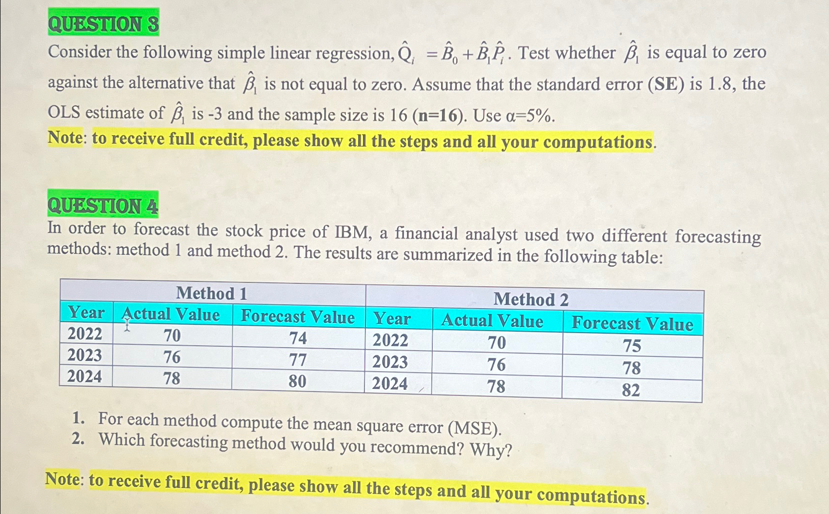 Solved QUESTION 3Consider The Following Simple Linear | Chegg.com