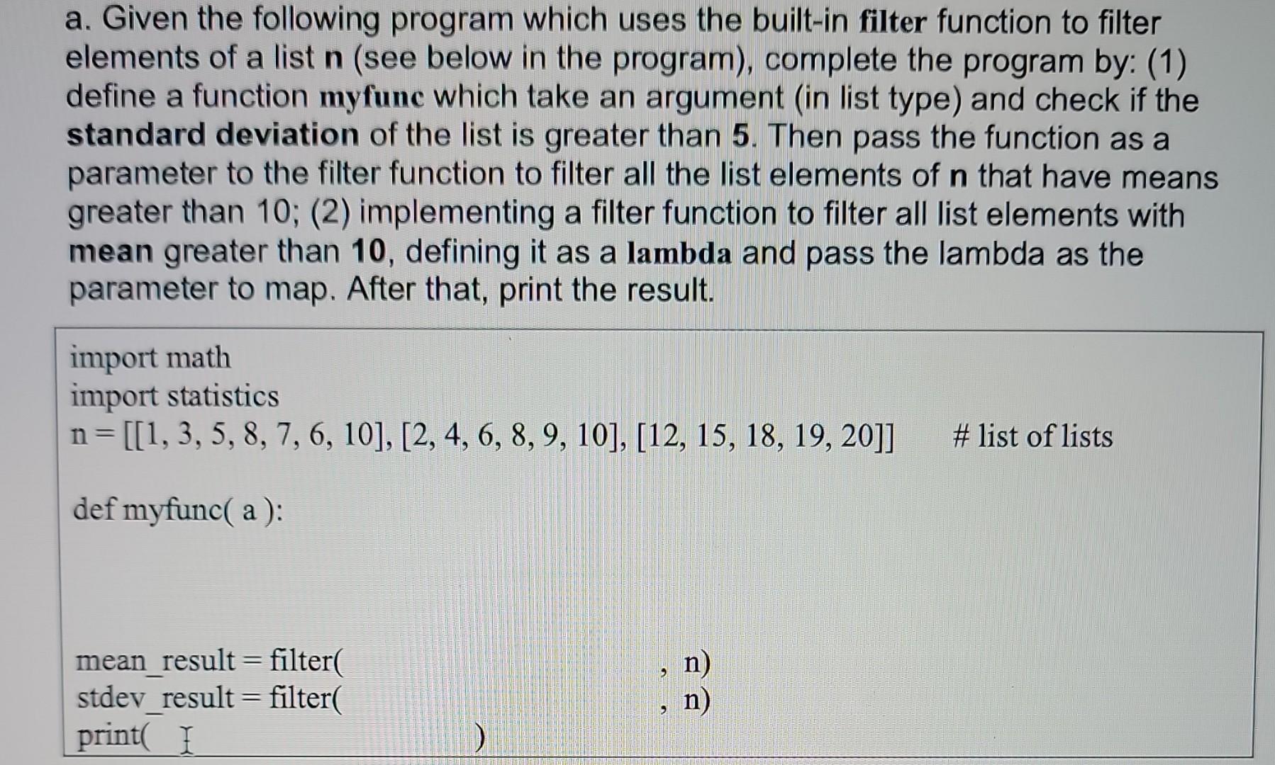 Solved a a. Given the following program which uses the