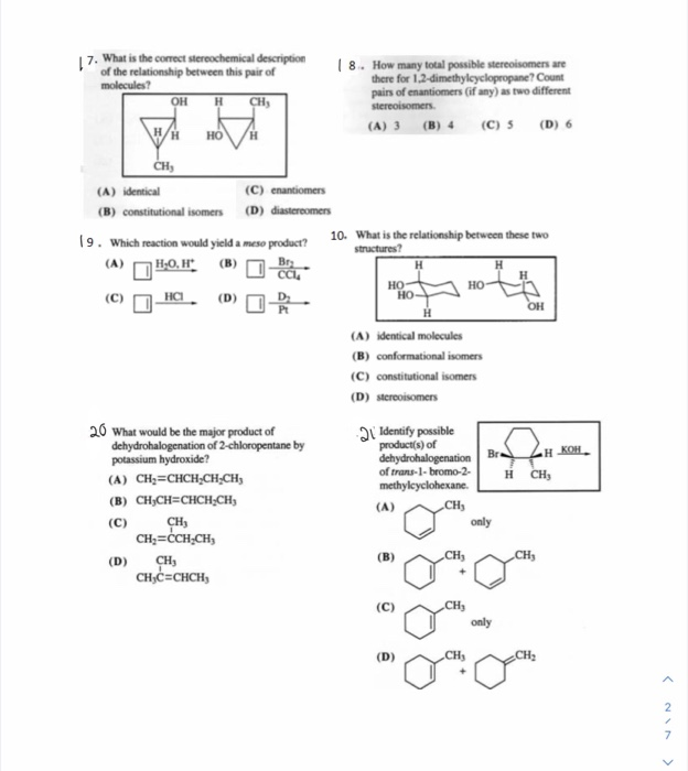 Solved 17. What is the correct stereochemical description of | Chegg.com
