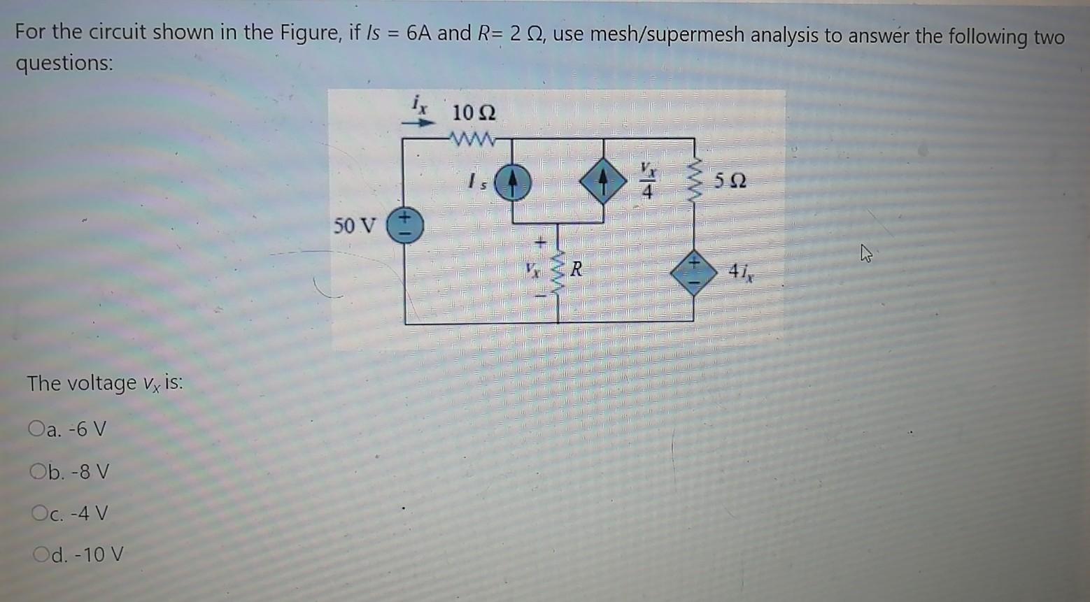 Solved For the circuit shown in the Figure, if Is = 6A and | Chegg.com