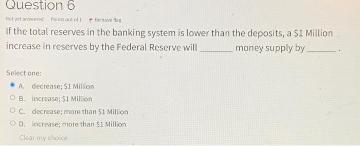 Solved Question 6 Not yet answered Points out of 1 Remove | Chegg.com