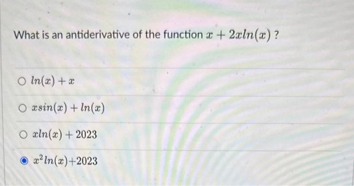 antiderivative of ln x^2