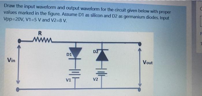Solved Draw the input waveform and output waveform for the | Chegg.com