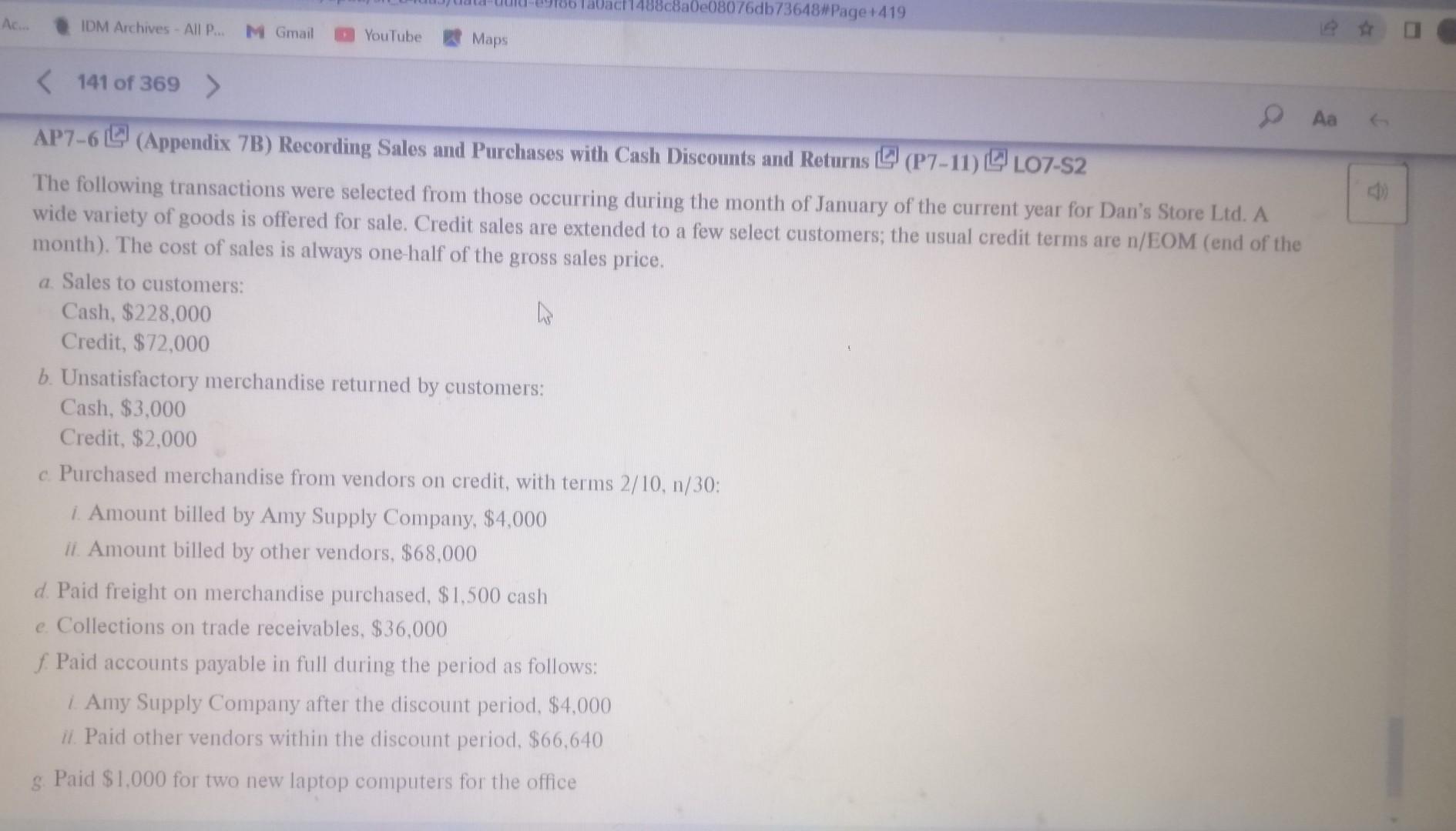 Solved The following transactions were selected from those | Chegg.com