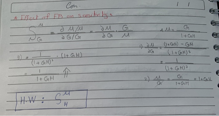 Solved What Is The Effect Of Feedback On Sensitivity Acco Chegg Com