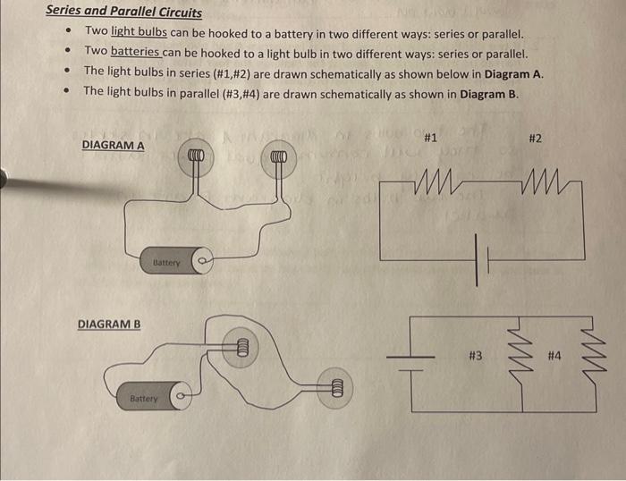 Solved Series and Parallel Circuits Two light bulbs can be