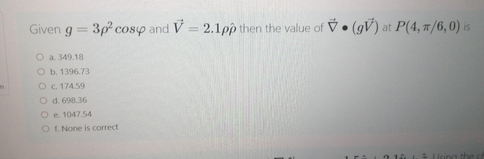 Given G 3p Cosy And V 2 1pp Then The Value Of Y Chegg Com