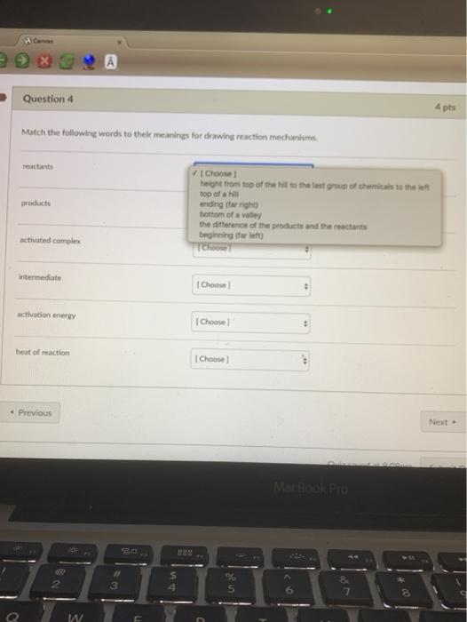 Solved A Question 4 4 pts Match the following words to the | Chegg.com
