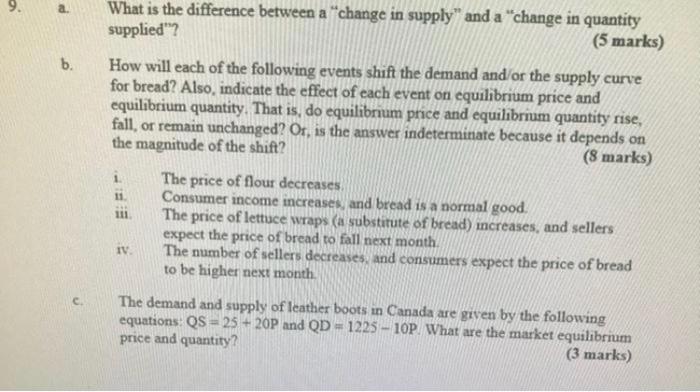 Solved 9. What is the difference between a "change in | Chegg.com