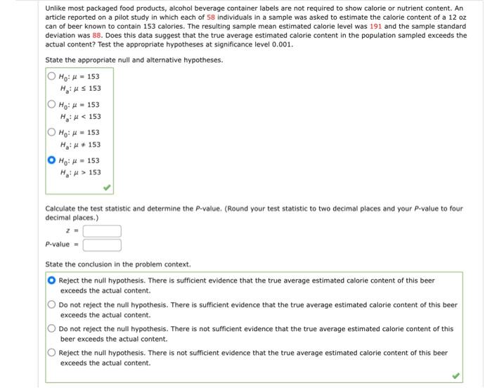Solved Unlike most packaged food products, alcohol beverage