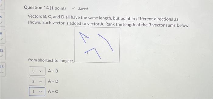 Solved Vectors B, C, and D all have the same length, but | Chegg.com