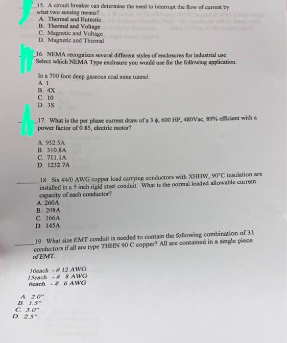 Solved 1. NEMA Specifies Several Standards For Motor | Chegg.com