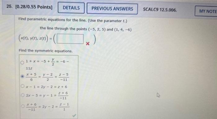 Solved Find a vector equation and parametric equations for | Chegg.com
