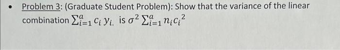 Solved Problem 3: (Graduate Student Problem): Show that the | Chegg.com