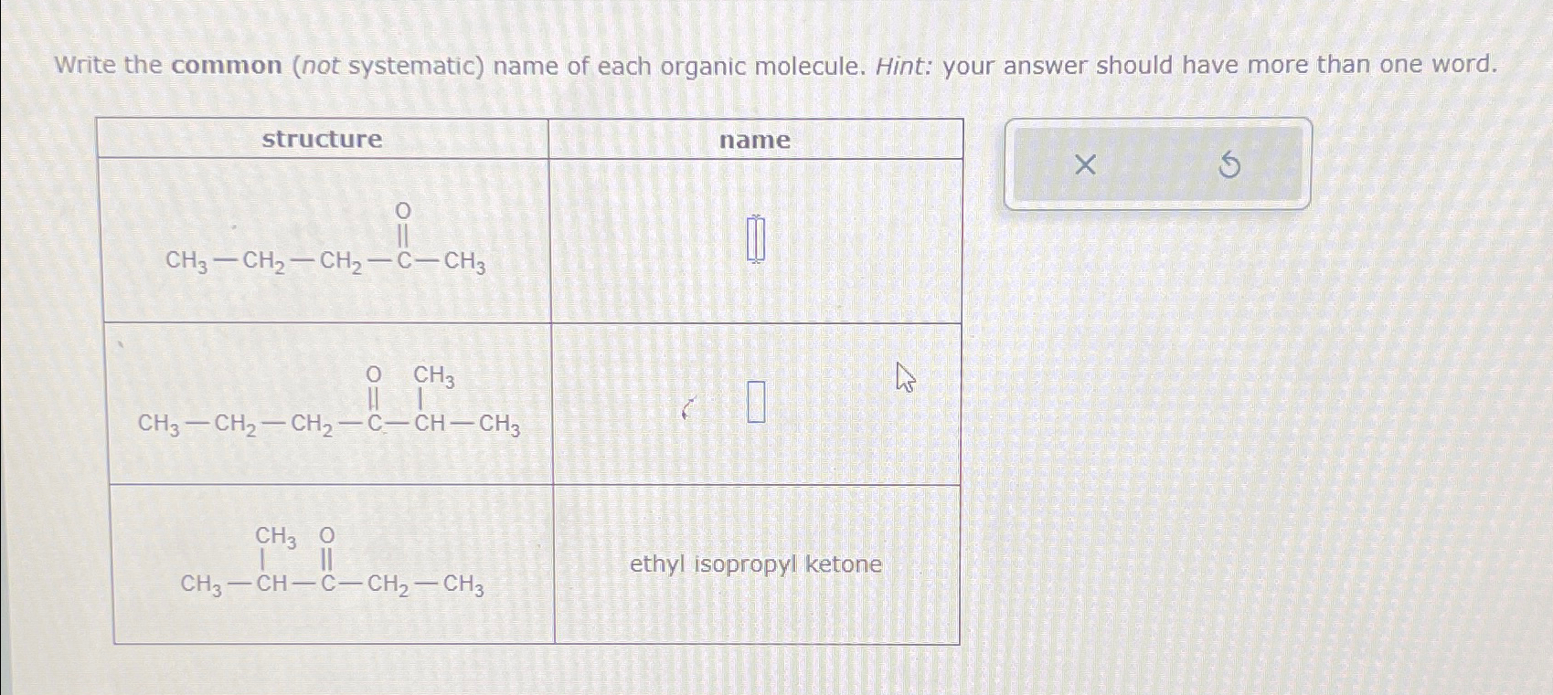 Solved Write the common (not systematic) ﻿name of each | Chegg.com
