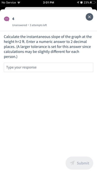 Solved No Service 3:00 PM 23% Use the graph below to answer | Chegg.com