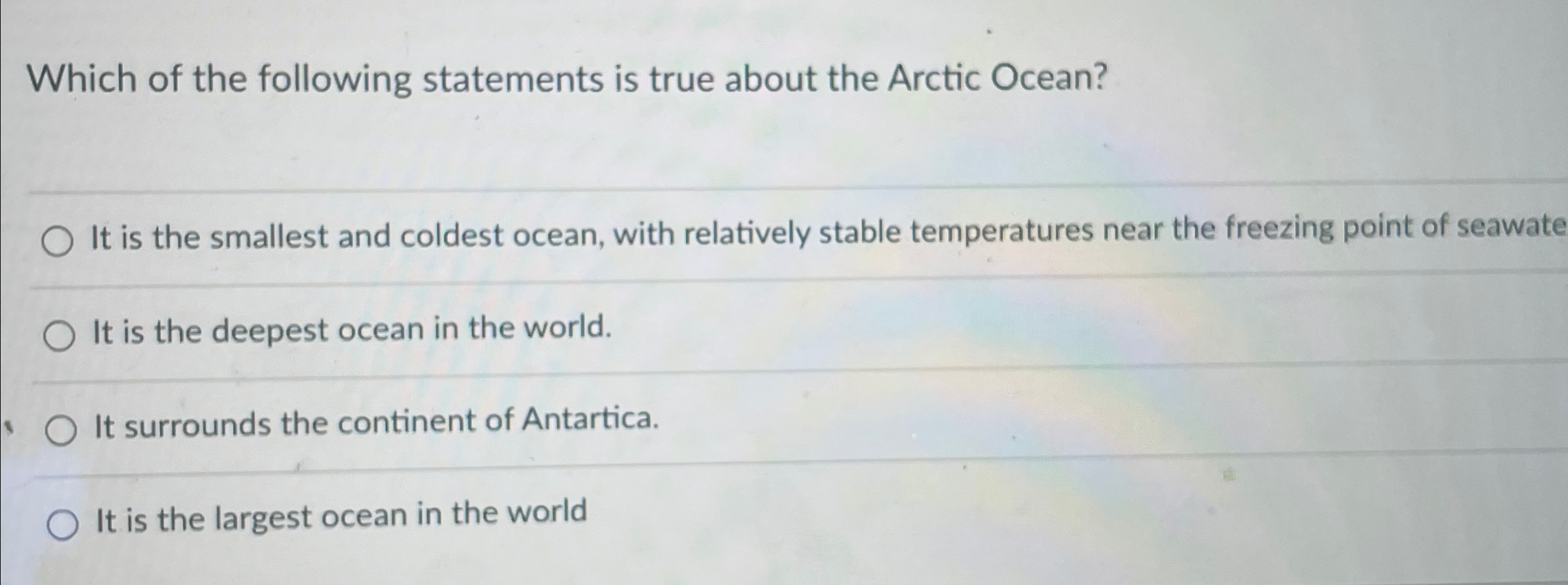 Solved Which of the following statements is true about the | Chegg.com