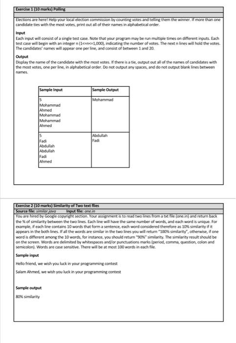 Solved Exercise 1 (10 Marks) Polling Elections Are Here! 