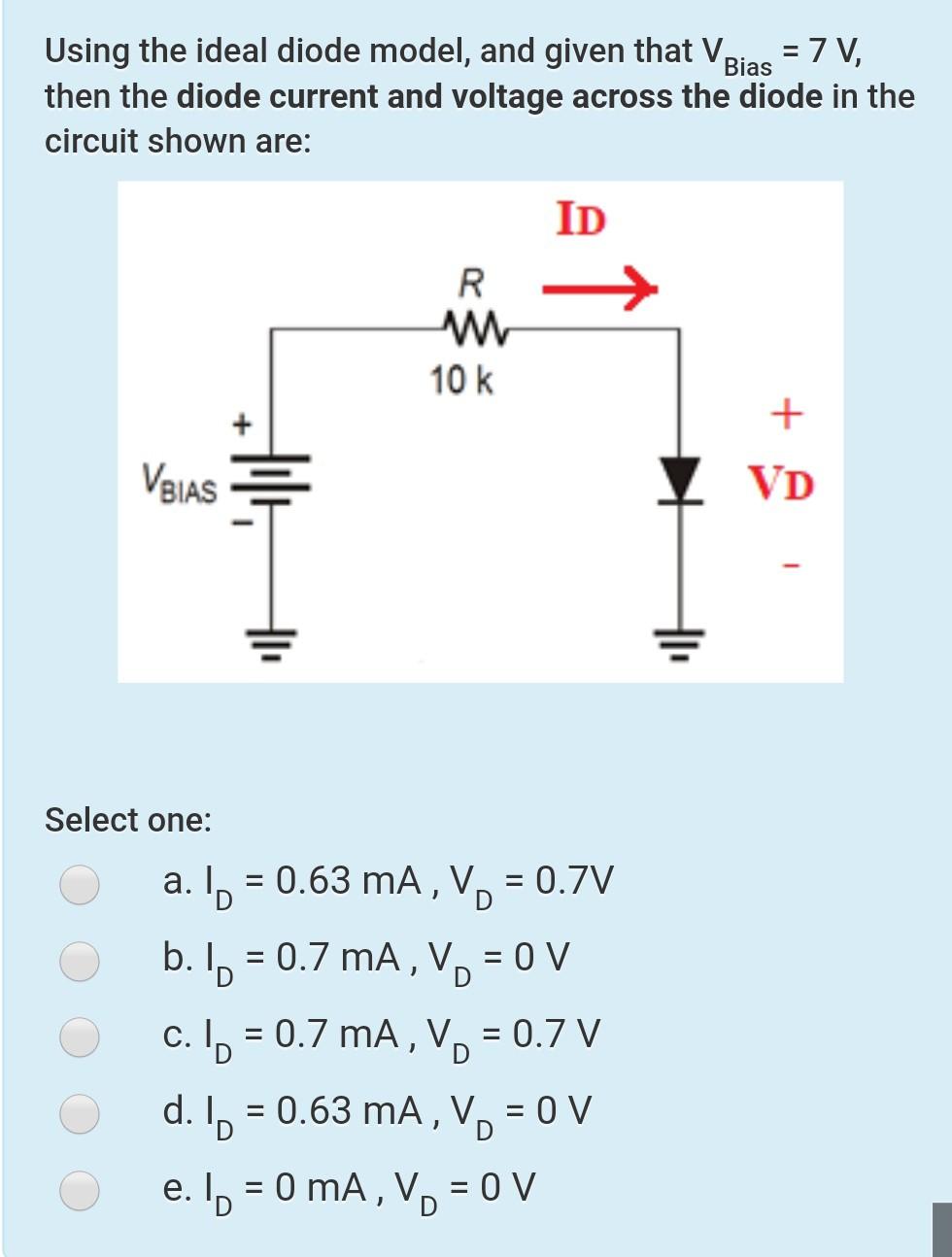 Solved Bias Using the practical diode model, and given that | Chegg.com