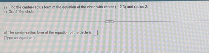 how to find the center radius form of a circle