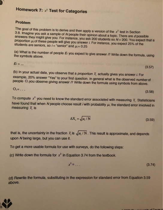 Homework 7: Test for Categories Problem The goal of | Chegg.com