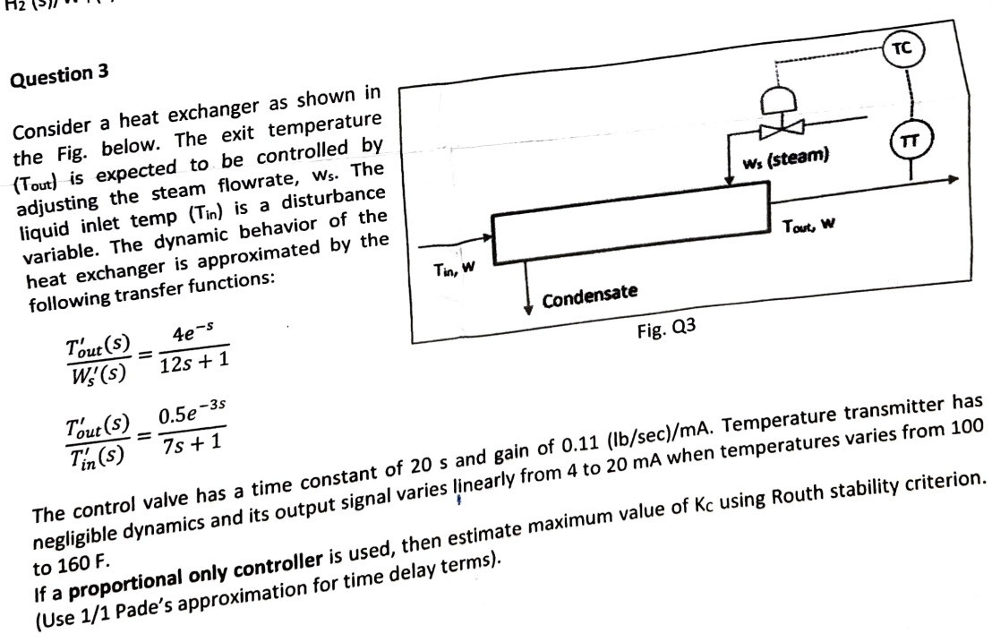 Solved Question 3Consider a heat exchanger as shown inthe | Chegg.com