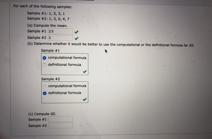 Solved For each of the following samples: Sample #1: 1, 5, | Chegg.com