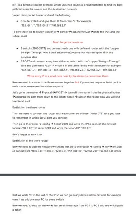 Solved RIP: is a dynamic routing protocol which uses hop | Chegg.com