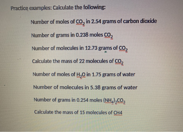 Solved Practice Examples Calculate The Following Number Of Chegg Com Solved Practice Examples Calculate The Following Number Of Chegg Com