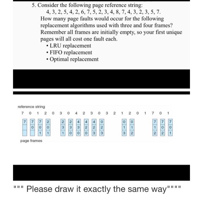 Solved 5. Consider the following page reference string: 4, | Chegg.com
