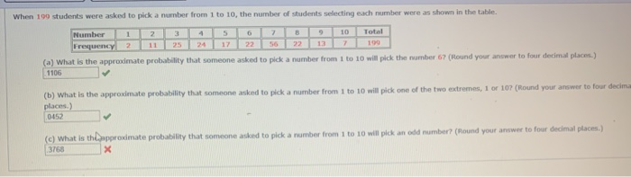 Solved When 199 students were asked to pick a number from 1 | Chegg.com