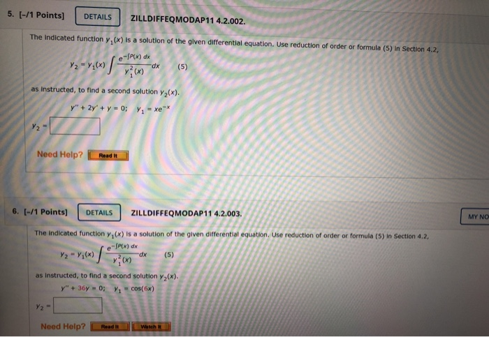 Solved DETAILS 5. [-/1 Points] ZILLDIFFEQMODAP11 4.2.002. | Chegg.com