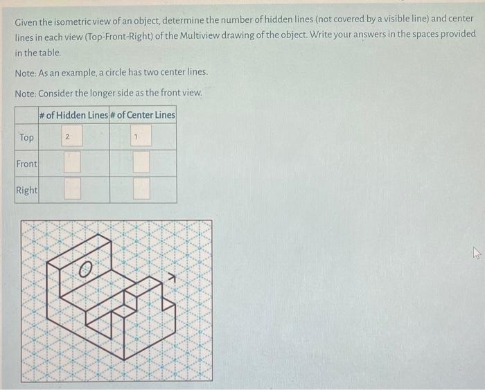 Solved Given the isometric view of an object, determine the | Chegg.com