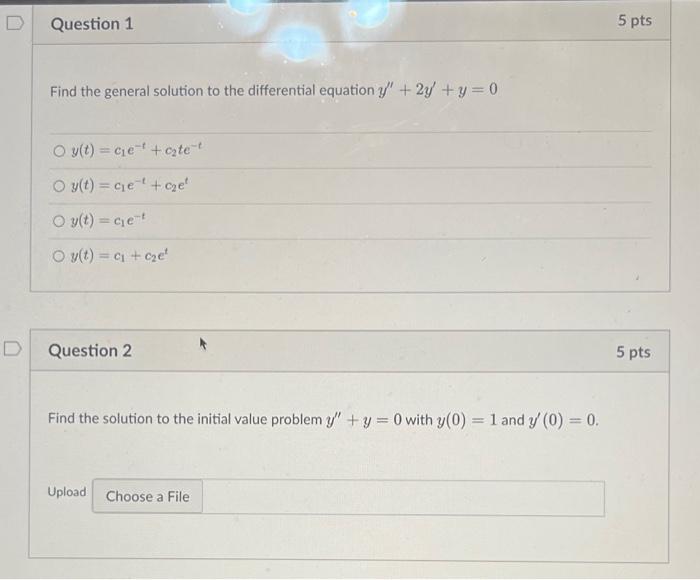 Solved Question 1 Find the general solution to the | Chegg.com