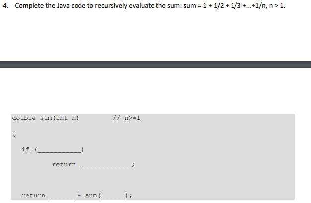 Solved 4. Complete the Java code to recursively evaluate the | Chegg.com
