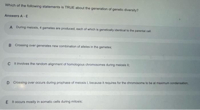 Solved Which of the following statements is TRUE about the | Chegg.com