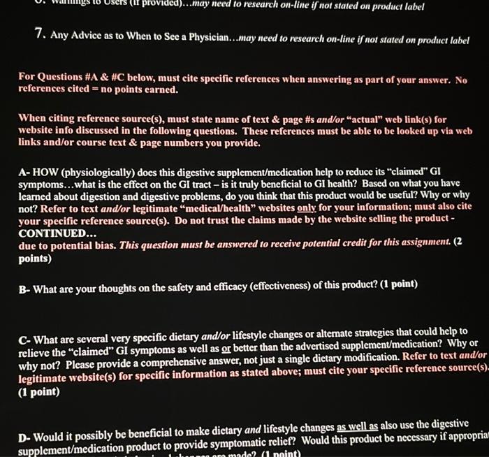 Solved Digestive Supplement/Medication (overthecounter)