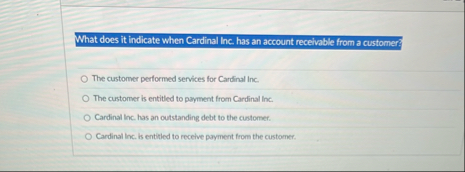 Solved What does it indicate when Cardinal Inc. has an | Chegg.com
